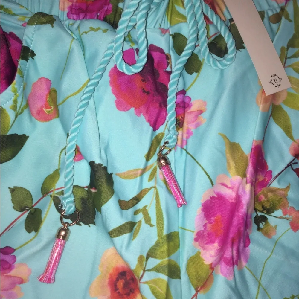 Nanette Lepore Floral Swim Material Classic Cover-up Slit Beach Pants NWT - Picture 7 of 7